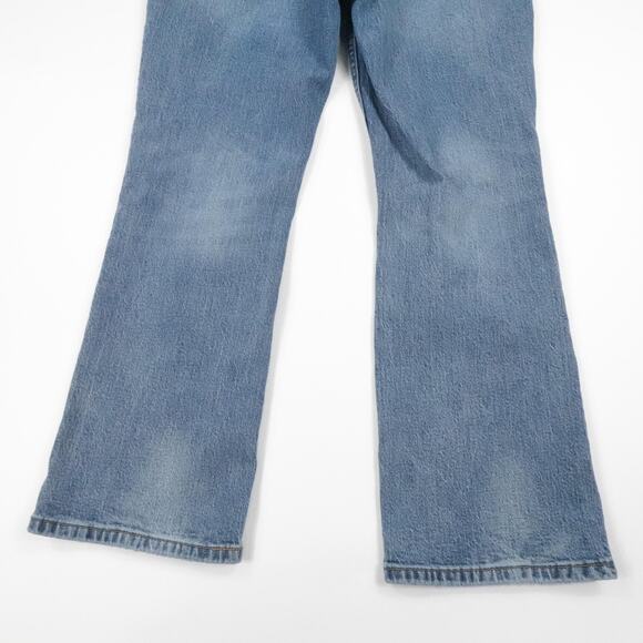 Pilcro Jeans Womens 31 Blue Flare Distressed Knee Stretch Denim Urban Outfitters - Picture 15 of 16
